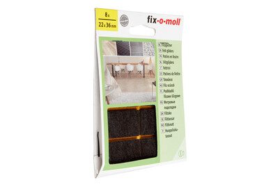 Fix-o-Moll Filzgleiter Braun | 2.2 × 3.6 cm | 8 Stück