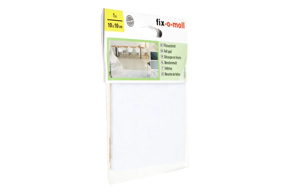 Fix-O-Moll Filz-Zuschnitt Weiss | 10 × 10 cm