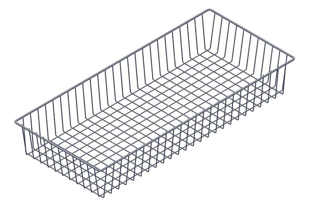 Drahtkorb mit TrägerWeissalu 80x35x12cm
