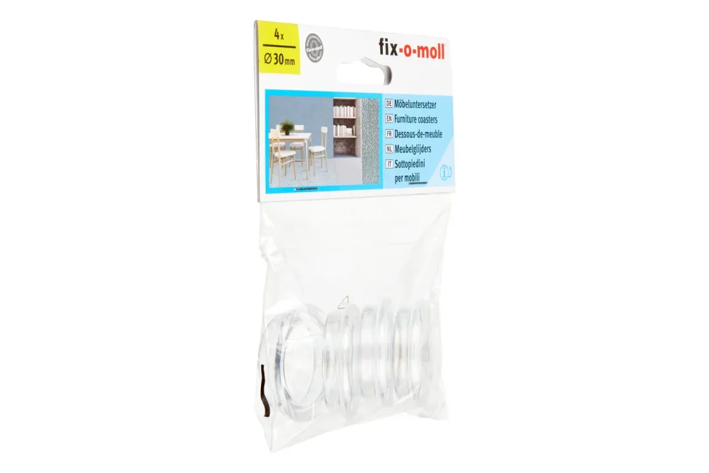 Fix-O-Moll Möbeluntersetzer Rund | 3 cm | 4 Stück