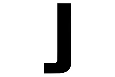 Folienbuchstabe J Schwarz | 9.5 cm