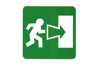 Schild Notausgang Rechts | 7.5 × 7.5 cm
