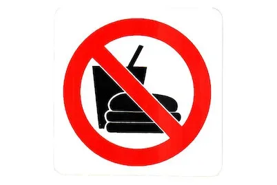 Schild Picknick Verboten | 7.5 × 7.5 cm