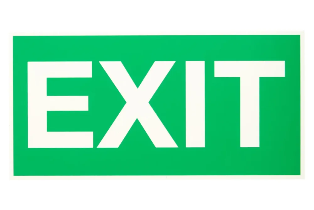 Nachtleuchtendes Schild Exit | 15 × 31.5 cm