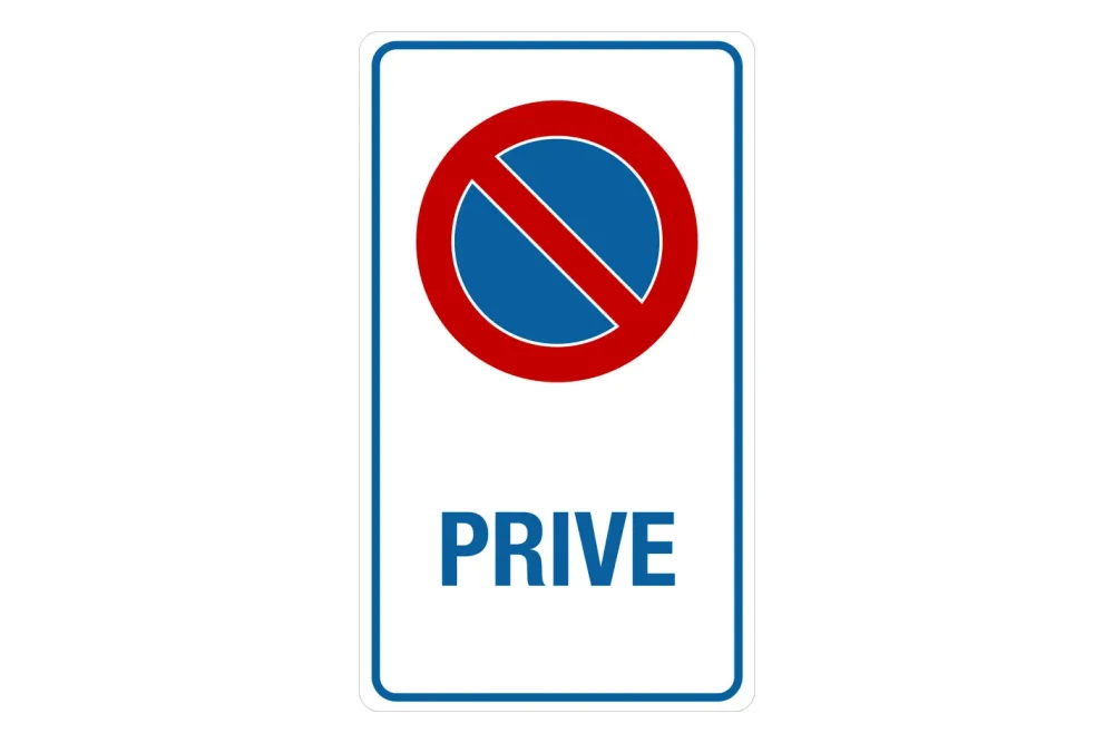 Schild Privée + Symbol | 33 × 19 × 0.1 cm