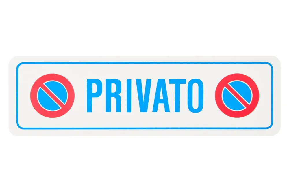 Schild Privato Symbol | 33 × 9.5 × 0.1 cm