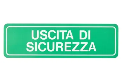 Schild «Uscita di sicurezza» | 9.5 × 33 × 0.1 cm