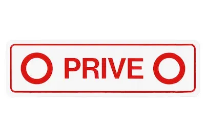 Schild Privée mit Symbol für Privatparkplätze | 33 × 9.5 cm