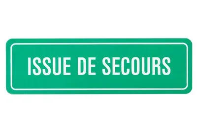 Schild Issue de Secours | 33 × 9.5 × 0.1 cm