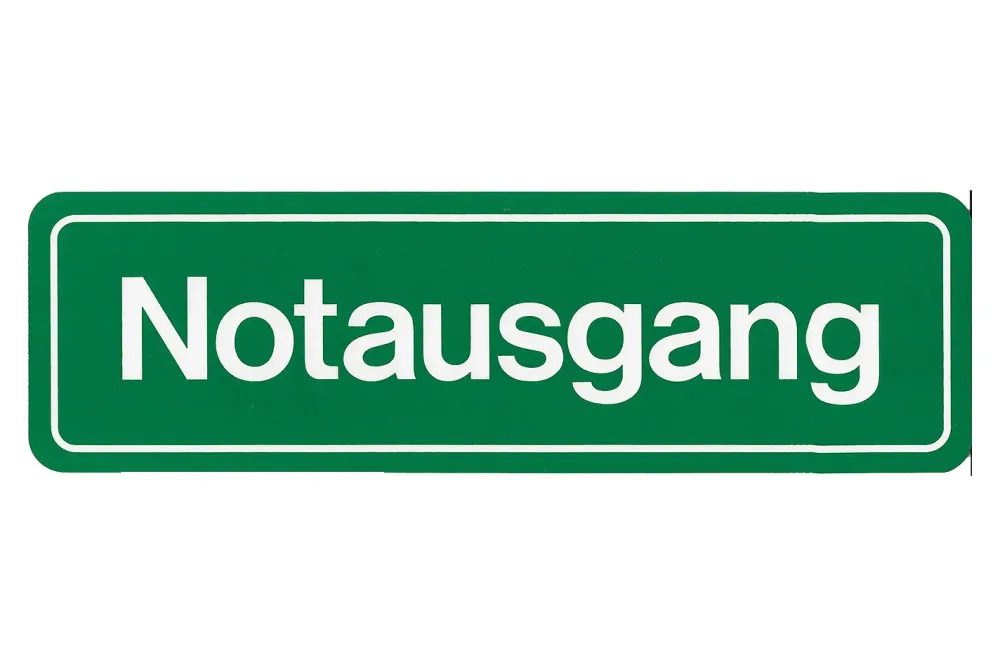 Schild Notausgang | 33 × 10 × 0.1 cm