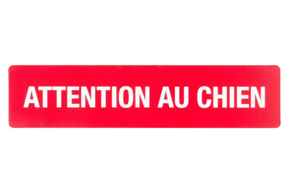 Schild «Attention au chien» | 0.1 × 5.8 × 24.5 cm