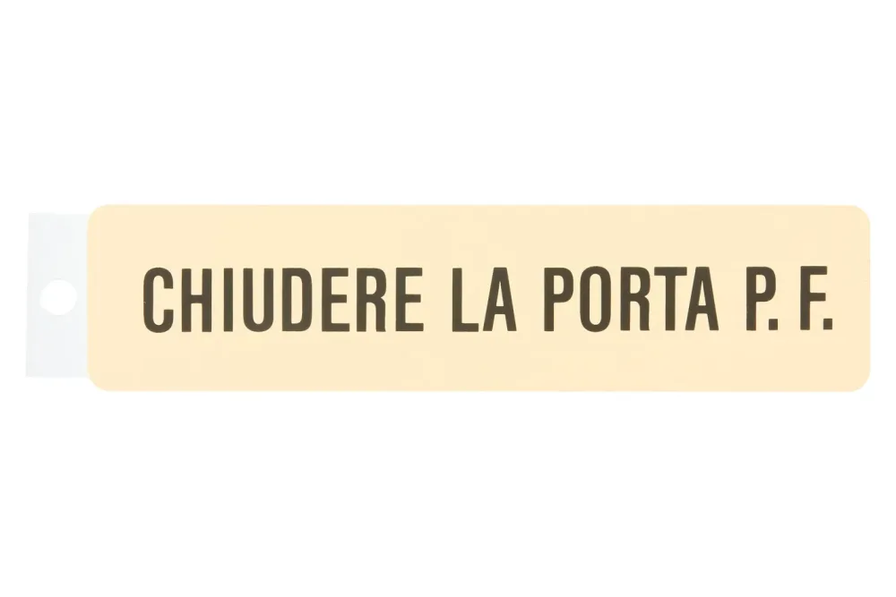 Schild Chiudere la porta Beige | 5.8 × 24.5 cm
