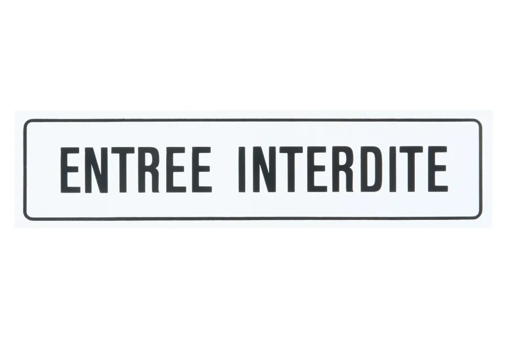 Schild «Entrée interdite» | 20 × 5 cm