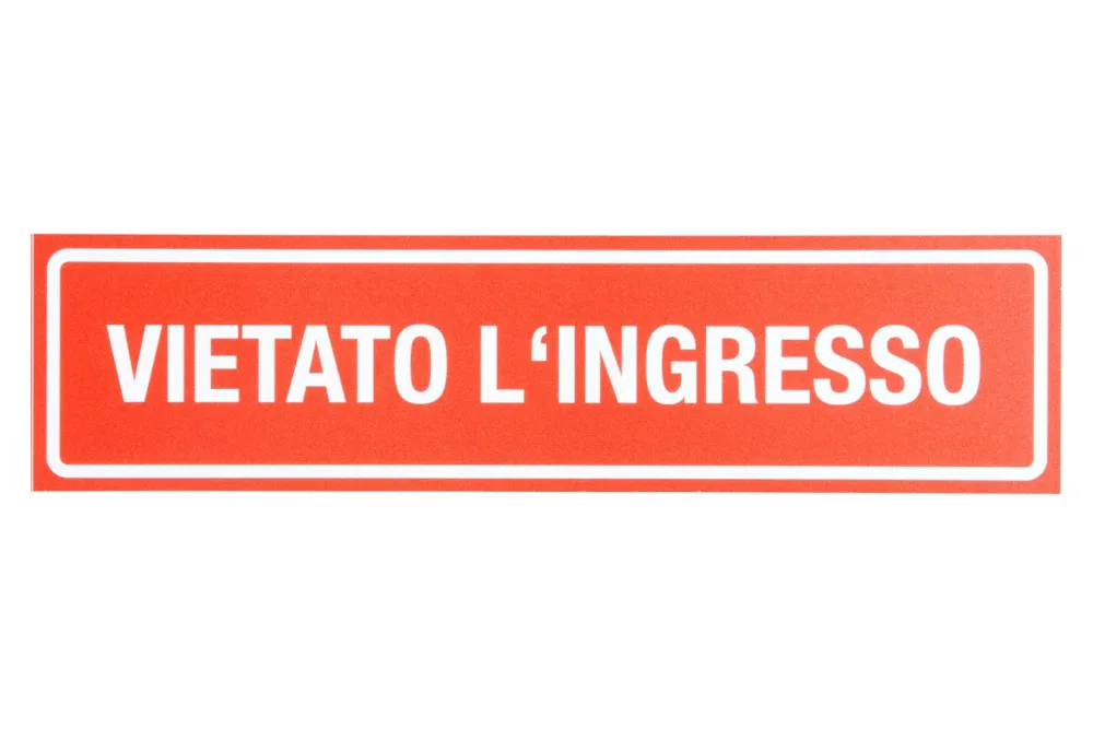 Schild Vietato l'ingresso | 5 × 20 cm
