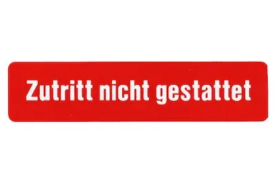 Schild Zutritt nicht gestattet | 0.1 × 5.8 × 24.5 cm