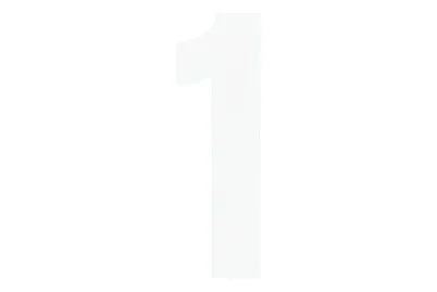 Folienbuchstabe Nr. 1 Weiss | 6 cm