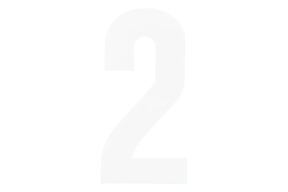 Folienbuchstabe Nr. 2 Weiss | 6 cm