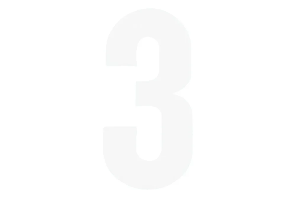 Folienbuchstabe Nr. 3 Weiss | 6 cm