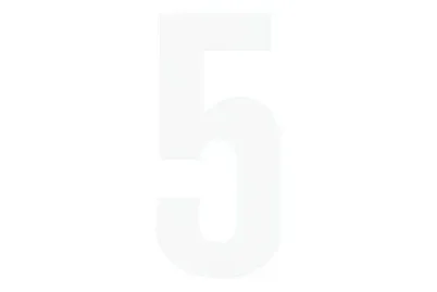 Folienbuchstabe Nr. 5 Weiss | 6 cm