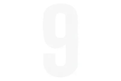 Folienbuchstabe Nr. 9 Weiss | 6 cm