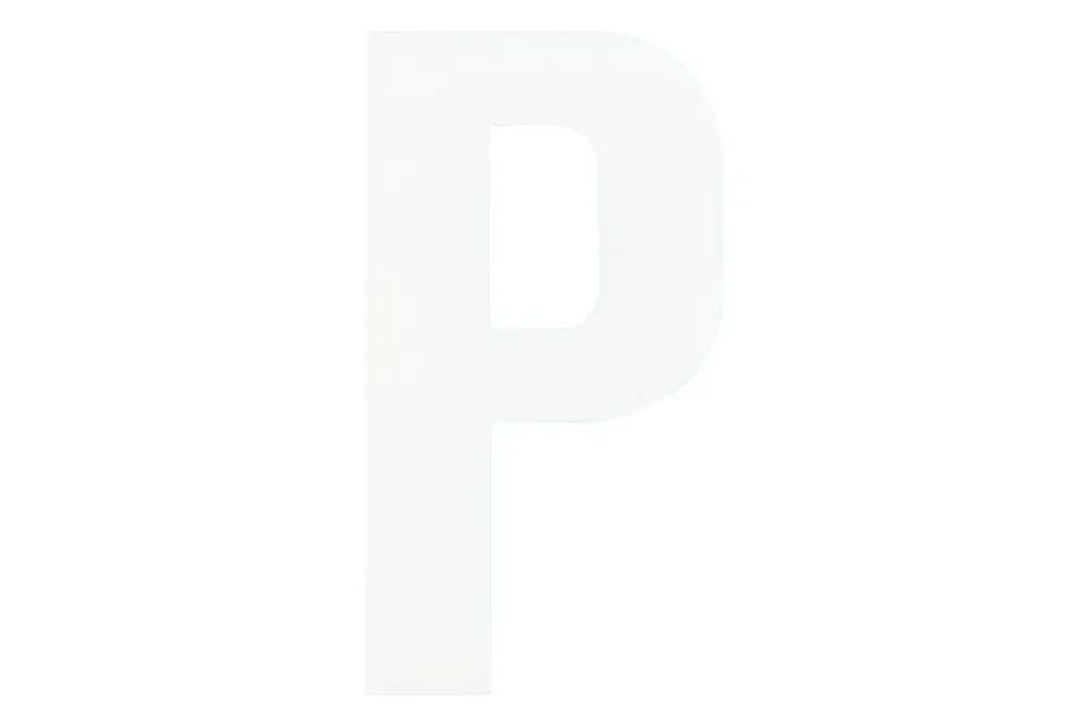 Folienbuchstabe P Weiss | 6 cm