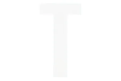 Folienbuchstabe T Weiss | 6 cm
