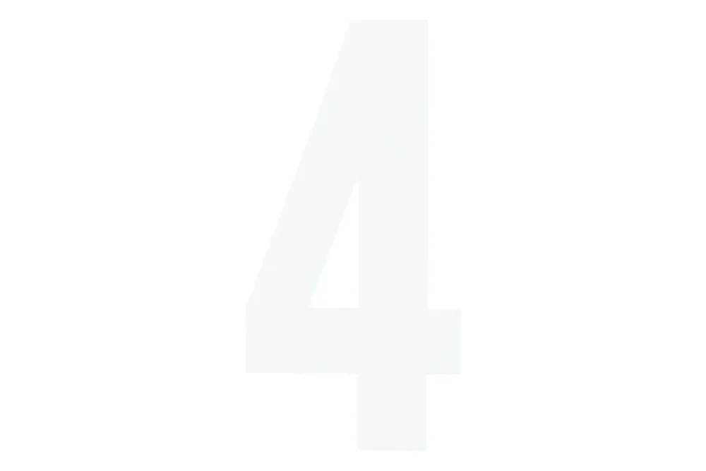 Folienbuchstabe Nr. 4 Weiss | 9.5 cm