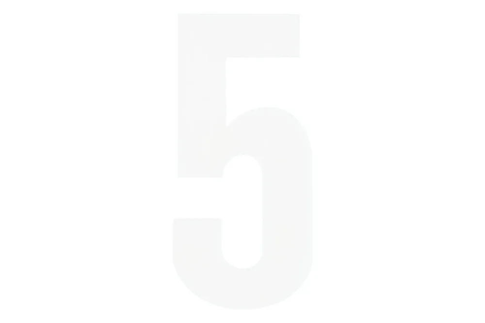 Folienbuchstabe Nr. 5 Weiss | 10 cm