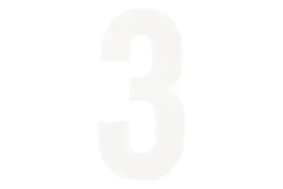 Folienbuchstabe Nr. 3 Weiss | 3 cm