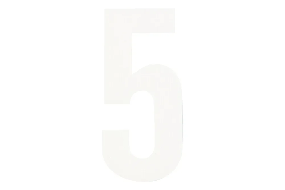 Folienbuchstabe Nr. 5 Weiss | 3 cm