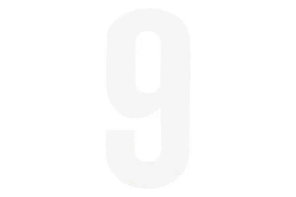 Folienbuchstabe Nr. 9 Weiss | 3 cm