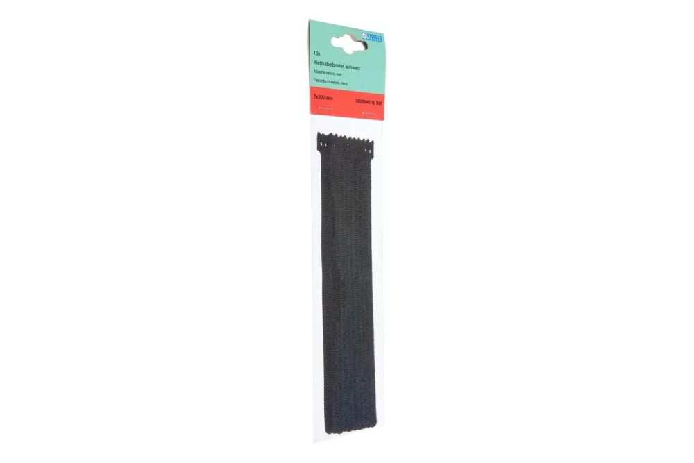Steffen Velcroband Schwarz | 2 m | 13 mm