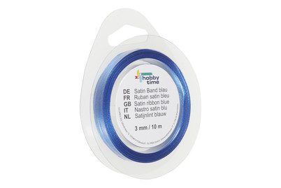 Glorex Satinband Blau | 10 m | 3 mm