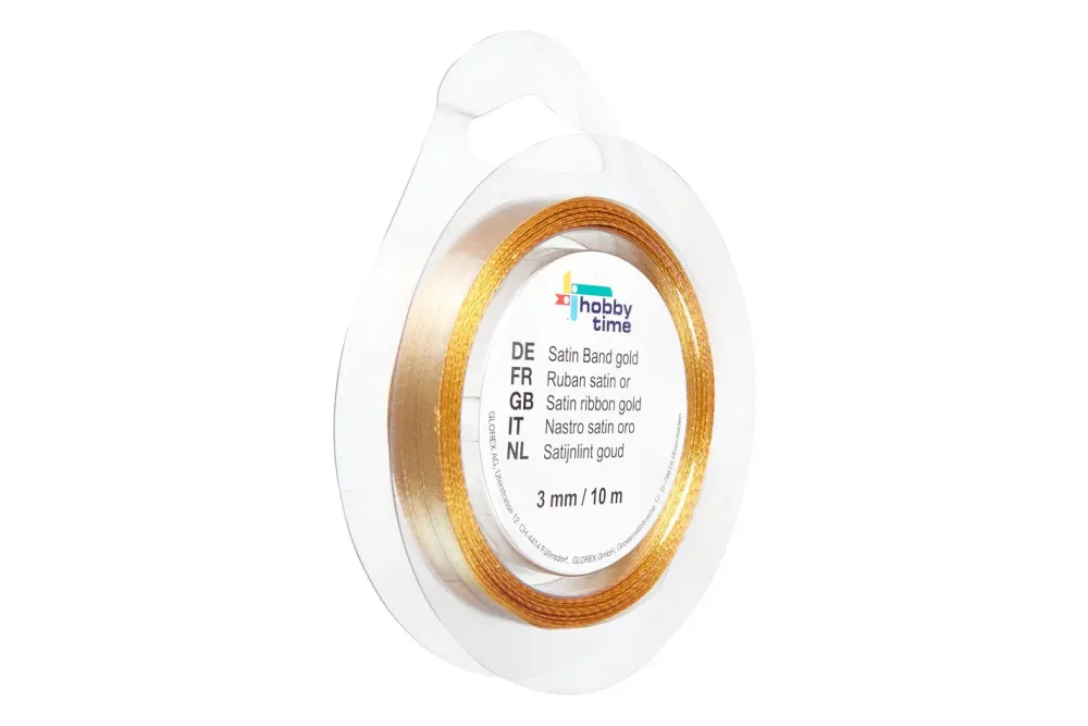 Glorex Satinband Gold | 3 mm | 10 m
