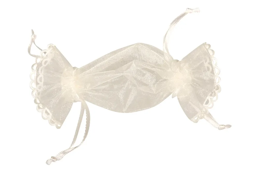 Rayher Organza-Säckchen Creme | 14 × 8 cm | 4 Stück