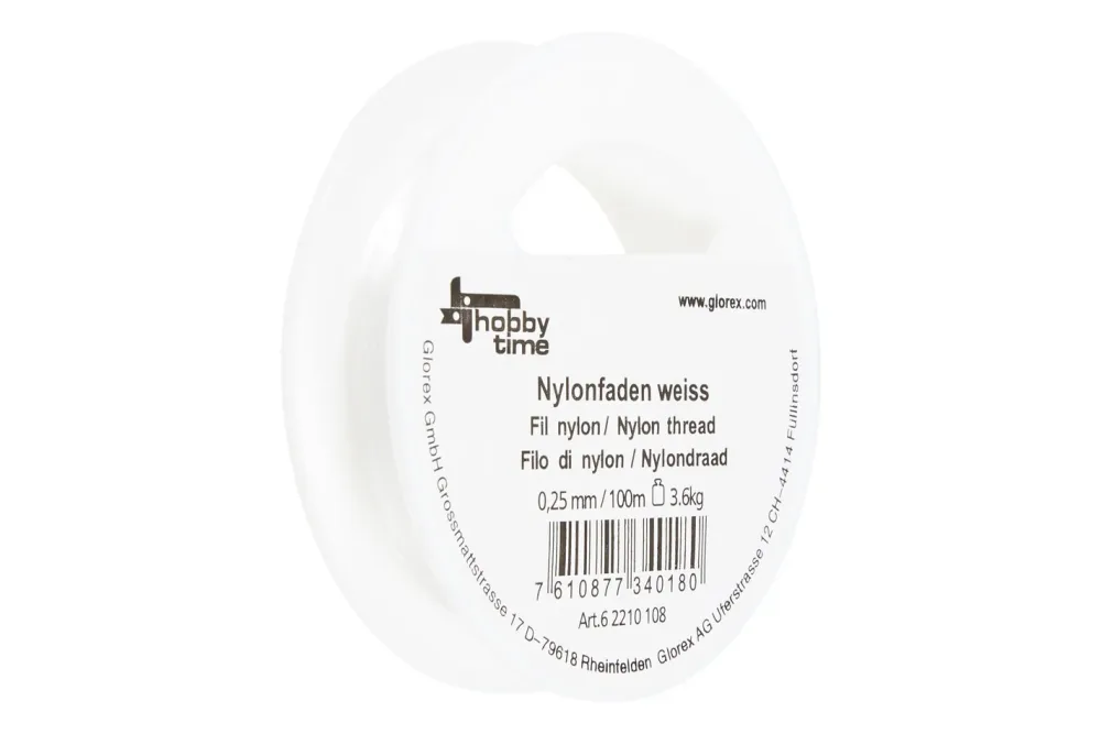 Glorex Nylonfaden Weiss | 0.25 mm | 100 m