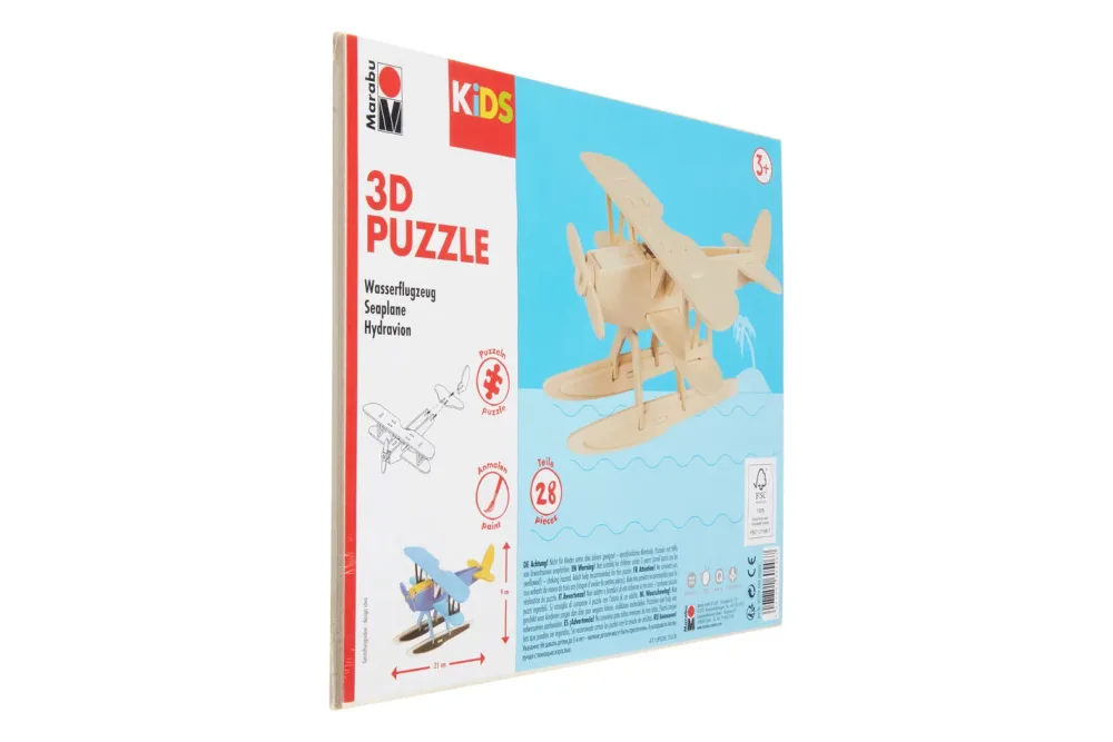 Marabu Kids 3D Puzzle Wasserflugzeug aus Holz