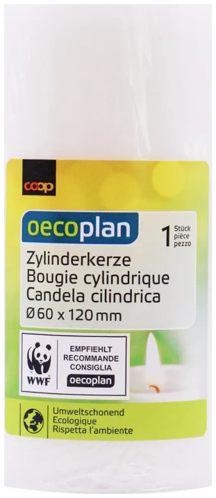 Oecoplan Zylinderkerze 60x120 weiss
