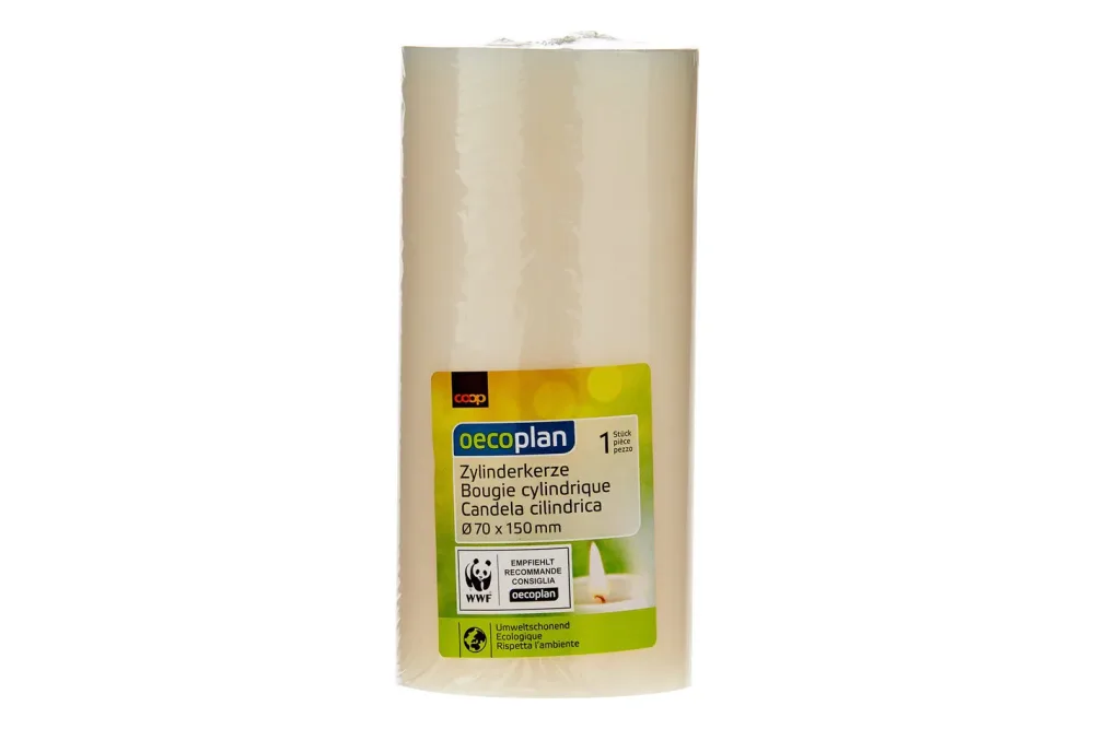 Oecoplan Zylinderkerze 70x150mm creme