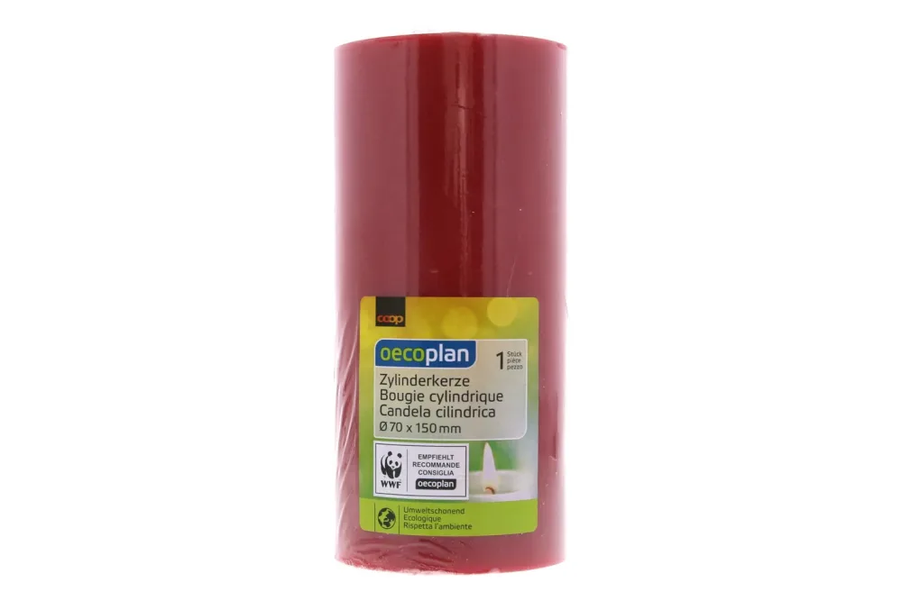 Oecoplan Zylinderkerze rot 70x150mm