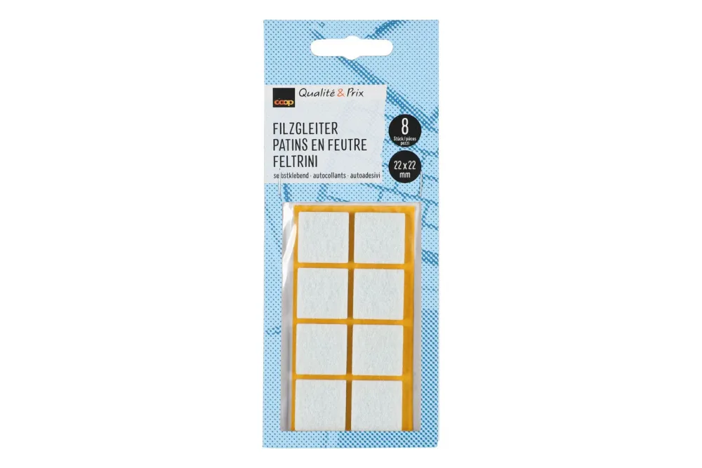 Qualité & Prix Filzgleiter 22x22mm weiss 8 Stück