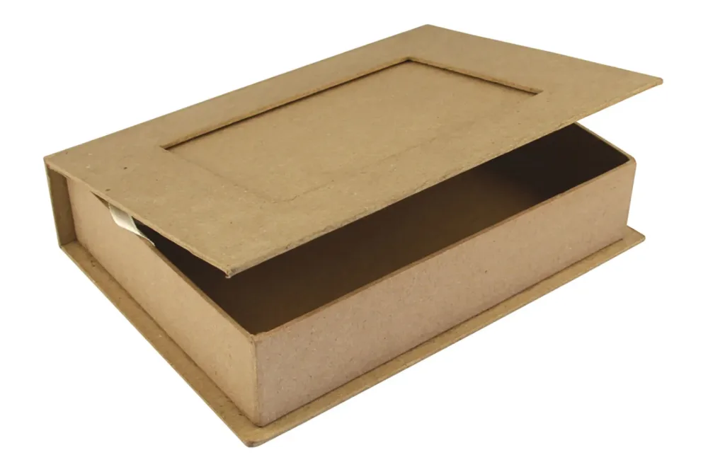 Rayher Pappmaché Buch-Box mit Fotorahmen | 22.8 × 16 × 5 cm
