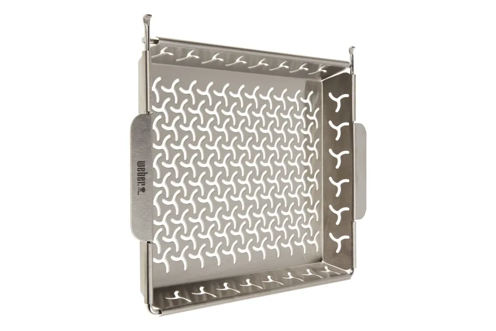 Weber Grillkorb mit Halter für Etagen Grill | 3.5 × 30 × 22 cm