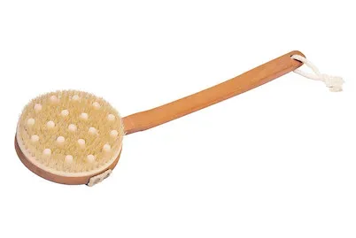 Diaqua - Badebürste, abnehmbarer Kopf mit Wildschweinborsten, One Size, Braun