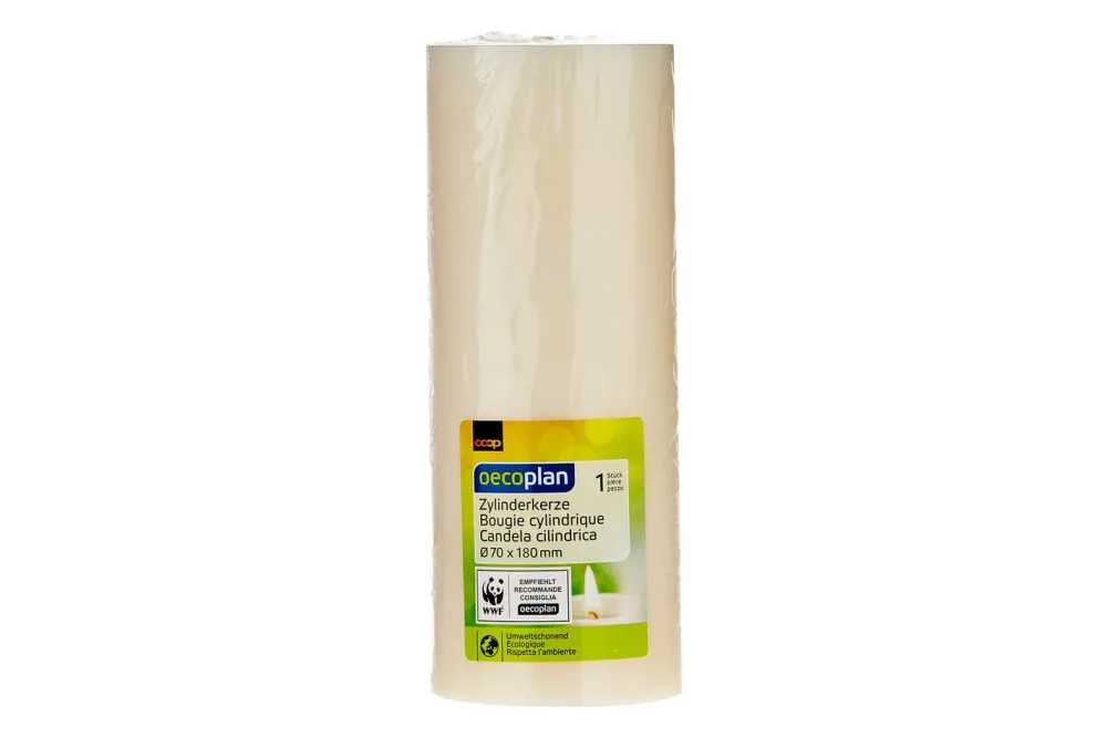 Oecoplan Zylinderkerze 70x180mm creme