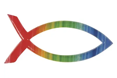 Rayher Wachsmotiv Christlicher Fisch Regenbogen | 4 × 2 cm