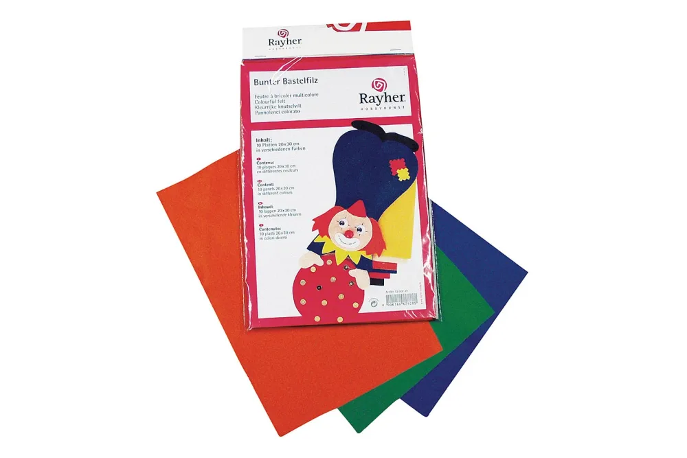 Rayher Bastel-Filz | 20 × 30 cm | 10 Stück