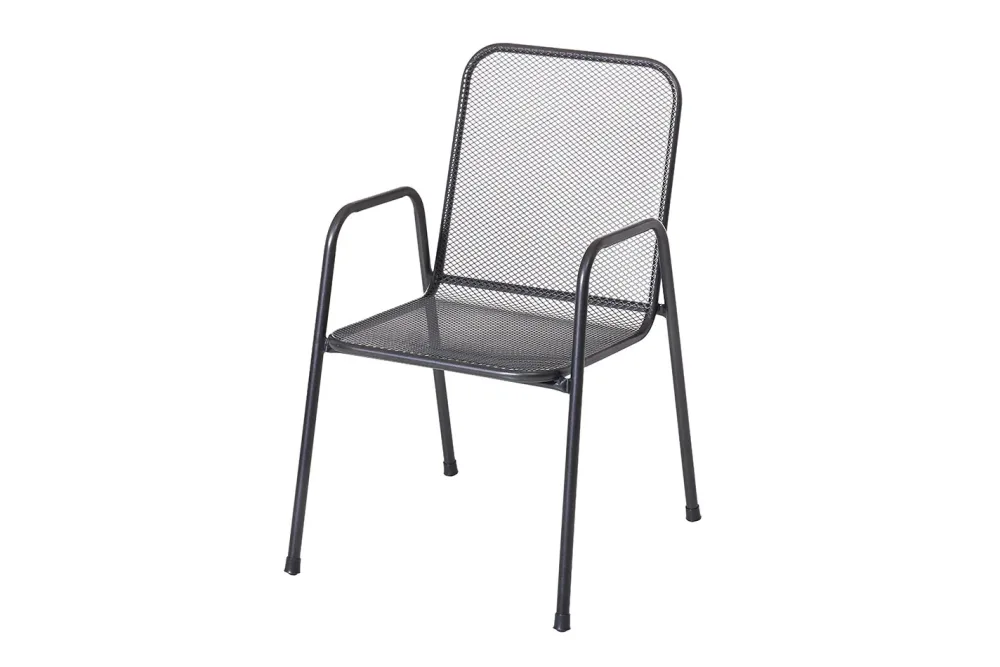 Home and More Stuhl mit Armlehne Cardiff Anthrazit | 55 × 54.5 × 88 cm