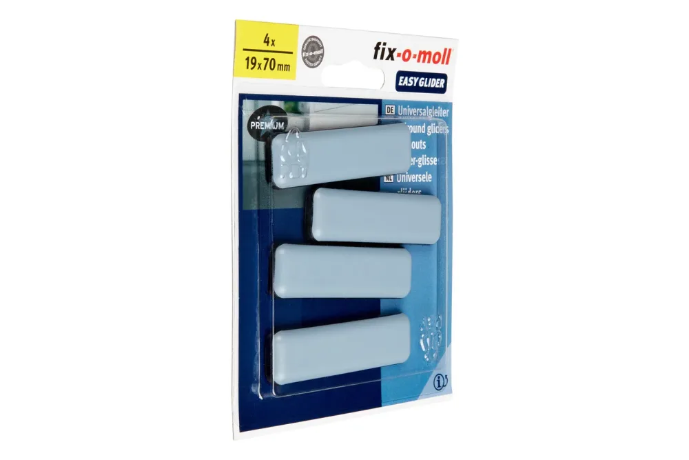 Fix-O-Moll PTFE-Glider Selbstklebend Massiv | 7 × 1.9 × 0.5 cm | 4 Stück
