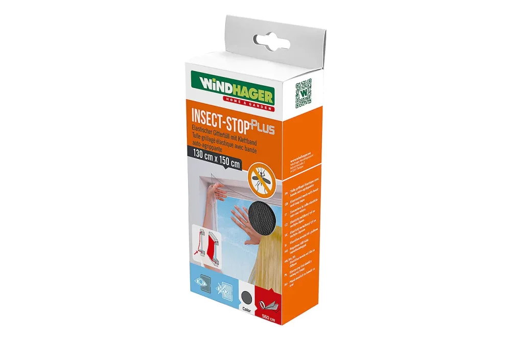 Windhager Fliegengitter Elastisch Anthrazit | 1.3 × 1.5 m